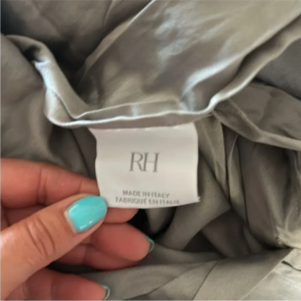 Restoration Hardware RH 600TC Sateen Duvet Cover Gray Silver Nickel NWOT